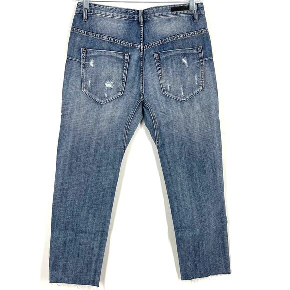 One Teaspoon Mr Whites Denim Jeans Blue Suede Men's 32R NWT Crop - Picture 2 of 8